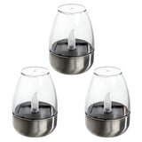 Solar Flameless Candle Clear Glass Dome Silver Base LED - Image 4