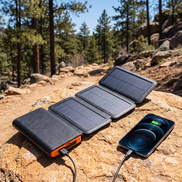 25000mAh Solar Power Bank With 4 Panels 10W Fast Charging Portable Charger - Image 1