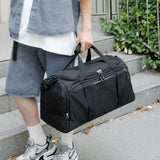 Sporty Travel Duffel Bag With Top Handles And Shoulder Strap With Or Accents - Image 5
