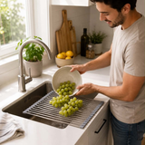 Stainless Steel Folding Drain Rack Expandable Sink Organizer With Food-Safe Silicone Coating For Space-Saving Kitchen Storage - Image 10