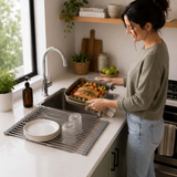 Stainless Steel Folding Drain Rack Expandable Sink Organizer With Food-Safe Silicone Coating For Space-Saving Kitchen Storage - Image 6