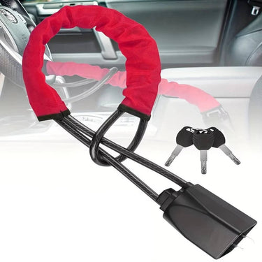 Steering Wheel Lock With Braided Steel Cable Anti-Theft Vehicle Security Device - Image 7