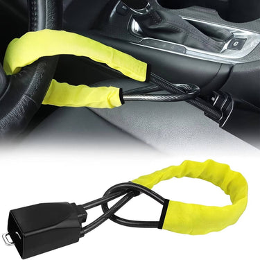 Steering Wheel Lock With Braided Steel Cable Anti-Theft Vehicle Security Device - Image 6