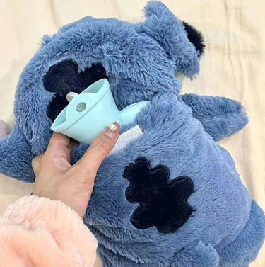 Stitch Plush Hot Water Bottle With Removable Rubber Insert Soft & Cozy Warmer - Image 8