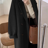 Classic Double-Breasted Long Coat with Lapel Collar and Belt 4