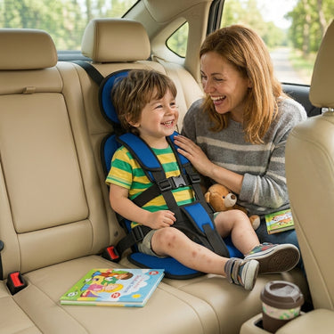 Travel Booster Seat with Secure Car Design and Cover - Image 4