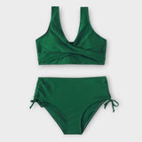 Two Piece Bikini Flattering High-Waisted Wrap-Front Set - Image 5