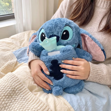 Plush Hot Water Bottle With Stitch Design Provides Comforting Warmth For Cold Fingers - Image 2