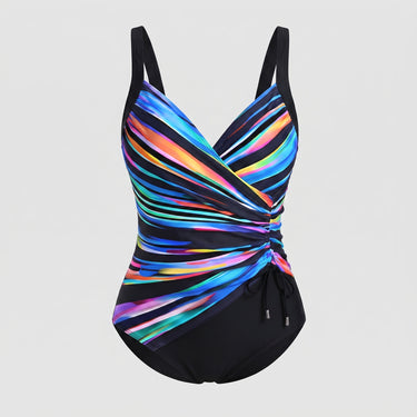 Women's One Piece Swimsuit Flattering Monokini V-Neck - Black