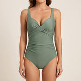 Women's One Piece Swimsuit Flattering Monokini Ruched - Black