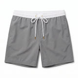 Men's Swim Trunks Adjustable Swimming Shorts Drawstring - Gray