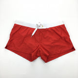 Men's Swim Trunks Adjustable Swimming Shorts Drawstring - Red