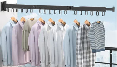 Wall Mounted Clothes Rack With Retractable 3-Tier Bar And Space-Saving Design For Drying Clothes Efficiently - Image 7