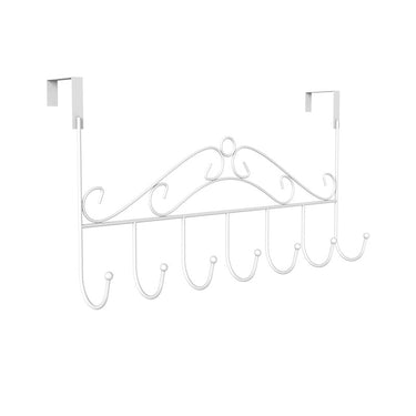 Wall Mounted Coat Rack with Streamlined Metal Frame and Hooks - Image 1