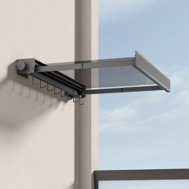 Wall Mounted Drying Rack Foldable Design With Mesh Surface And Hooks For Clothes And Shoes Storage - Image 6