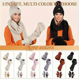 Winter Set with Comfortable Knit Fabric and Touchscreen Gloves - Image 2