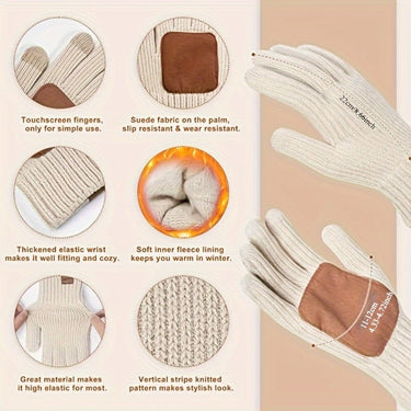 Winter Set with Comfortable Knit Fabric and Touchscreen Gloves - Image 9