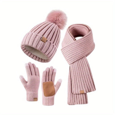 Winter Set with Comfortable Knit Fabric and Touchscreen Gloves - Image 7