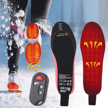 Wireless Heated Shoe Insoles With Remote Control And Arch Support Cushioned Red Foam Base - Image 2