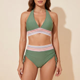 Women's Bikini Set Adjustable High-Waisted Two-Piece V-Neck - hero