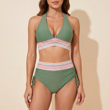 Women's Bikini Set Adjustable High-Waisted Two-Piece V-Neck - hero