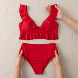 Women's Bikini Set Flattering Two Piece Ruffle - scale