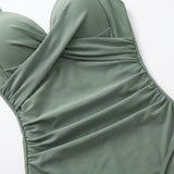 Women's One Piece Swimsuit Flattering Monokini Ruched - detail