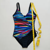 Women's One Piece Swimsuit V-Neck With Ruched Side And Tie - scale