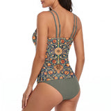 Women's Tankini Swimsuit Supportive Two-Piece Double-Strap - angle
