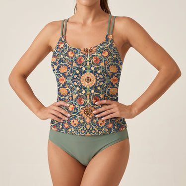 Women's Tankini Swimsuit Supportive Two-Piece Double-Strap - hero
