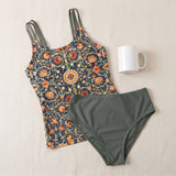 Women's Tankini Swimsuit Supportive Two-Piece Double-Strap - scale