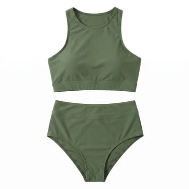 Two Piece Swimsuit Supportive Bikini Set High-Neck - studio