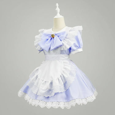 Women's Halloween Costume Dress French Maid With Apron And Puff Sleeves For Plus Size Party Charming Design - Image 1