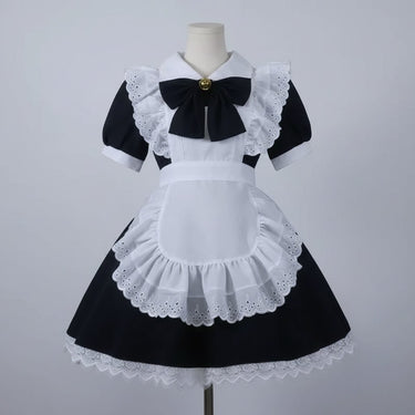 Women's Halloween Costume Dress French Maid With Apron And Puff Sleeves For Plus Size Party Charming Design - Image 2