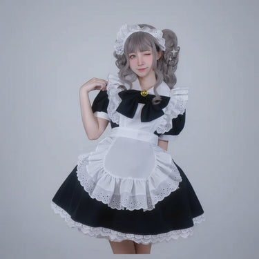 Women's Halloween Costume Dress French Maid With Apron And Puff Sleeves For Plus Size Party Charming Design - Image 7