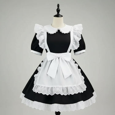 Women's Halloween Costume Dress French Maid With Apron And Puff Sleeves For Plus Size Party Charming Design - Image 9