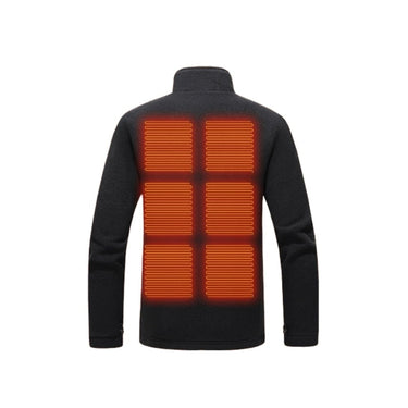 Women's Heated Fleece Jacket USB Zip Front Stand Collar Electric Warm Coat With Internal Heating Panels - Image 2