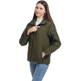 Women's Heated Jacket Electric Softshell Full Zip Hooded Outerwear With Adjustable Drawcord And Front Waist Heating Zones - Image 8