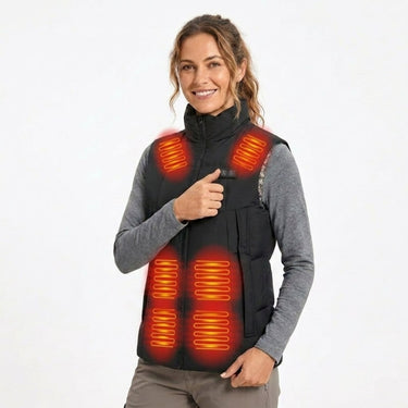 Women's Heated Vest With USB Rechargeable Battery Powered Puffer Stand Collar And Heat-Reflective Lining - Image 1