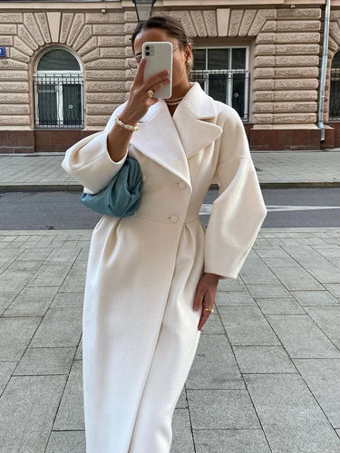 Women's Longline Double-Breasted Tailored Coat