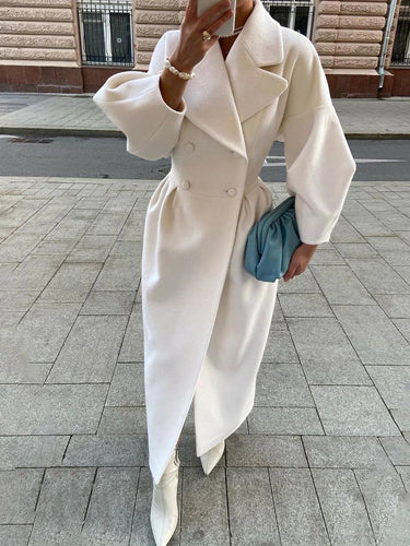 Women's Longline Double-Breasted Tailored Coat
