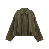 Women's Relaxed Boxy Faux Suede Jacket