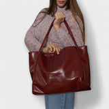 Women's Structured Handbag with Top Handle and Detachable Strap