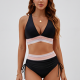 Women's Two Piece Swimsuit Adjustable Bikini Drawstring-Side - Image 1