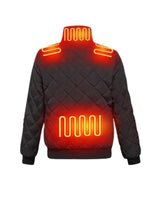 Women's Winter Puffer Jacket Heated With 8 Integrated Zones Stand Collar Snap Button Placket - Image 6