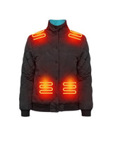 Women's Winter Puffer Jacket Heated With 8 Integrated Zones Stand Collar Snap Button Placket - Image 5