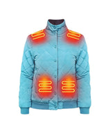 Women's Winter Puffer Jacket Heated With 8 Integrated Zones Stand Collar Snap Button Placket - Image 8
