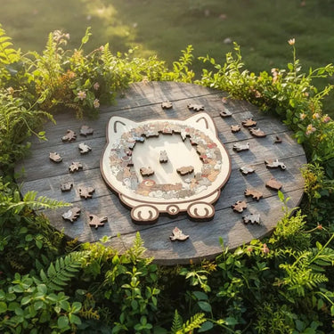 Wooden Cat Puzzle 135-Piece Adult Jigsaw In Gentle Morandi Hues - Image 3
