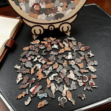 Wooden Cat Puzzle 135-Piece Adult Jigsaw In Gentle Morandi Hues - Image 5