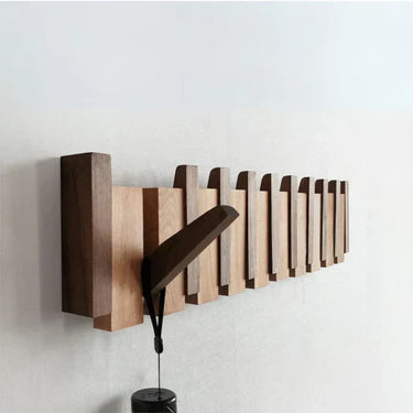 Wooden Coat Rack with Streamlined Wall-Mounted Design and Angled Hooks - Image 10